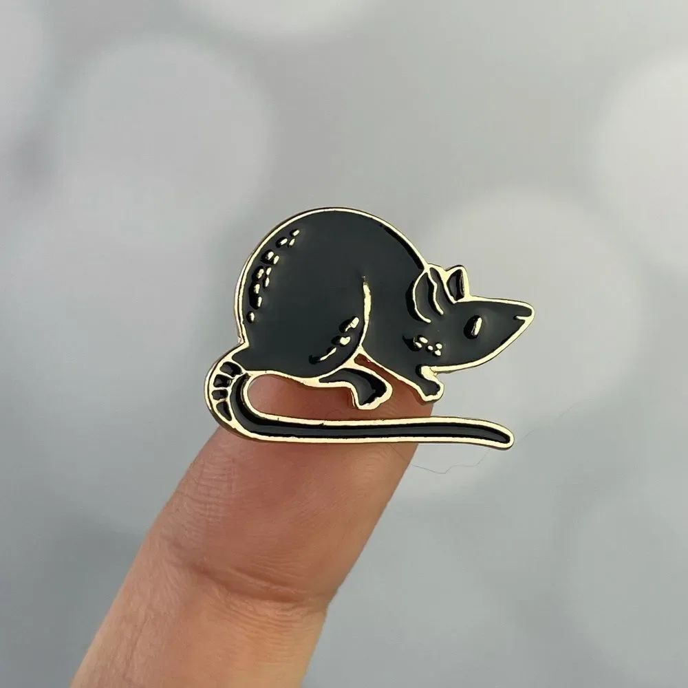 Black Rat Enamel Pin/ Brooch Lapel
